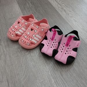 Nike Water Sandals & Adidas Water Sandals. Nike size 5C, Adidas size 5K.